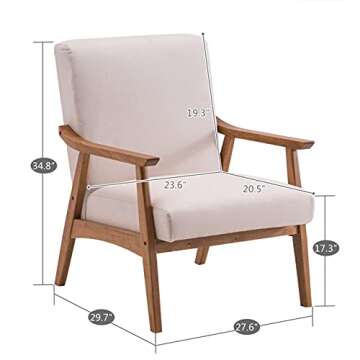 HIKTY LIYUEUS Beige Armchair Set of 2 - Modern Accent