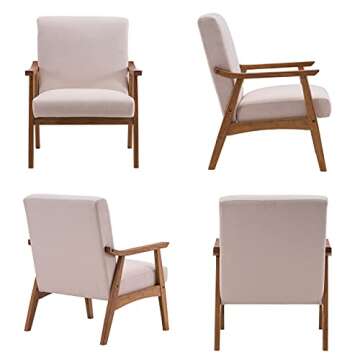 HIKTY LIYUEUS Beige Armchair Set of 2 - Modern Accent