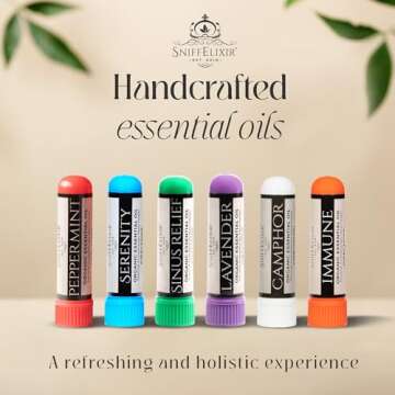 Nasal Stick Inhaler Lavender Nasal Aromatherapy Inhaler - Natural Essential Oil Inhaler for Calm Mind, Mood Boost Nausea Inhaler Relaxation Gifts Nasal Inhaler Stick Portable Nasal Inhalers for Adults