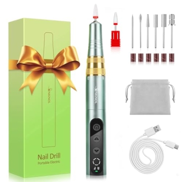 SENIGNOL Electric Cordless Nail Drill, 35000RPM Portable Nail Drill Machine for Gel Acrylic Nails, R...