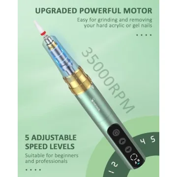 SENIGNOL Electric Cordless Nail Drill for Home Manicure