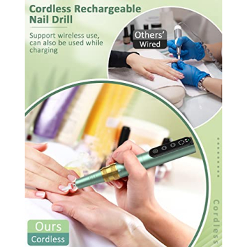 SENIGNOL Electric Cordless Nail Drill for Home Manicure