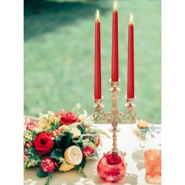 Affordable 10 Inch Burgundy Taper Candles for Events