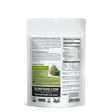 Sunfood Superfoods Raw Organic Pumpkin Seeds - Nutritional Powerhouse Snack - Austria Grown, Heirloo...