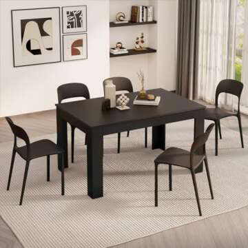 Mobili Fiver Easy Extendable Dining Table for 6-8 People