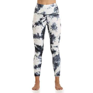 YUNOGA Women's Ultra Soft High Waisted Seamless Leggings Tummy Control Yoga Pants (XS, Black&White)