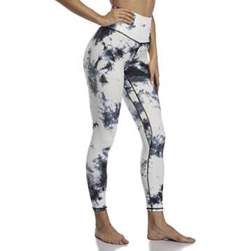 YUNOGA Women's Ultra Soft High Waisted Seamless Leggings Tummy Control Yoga Pants (XS, Black&White)