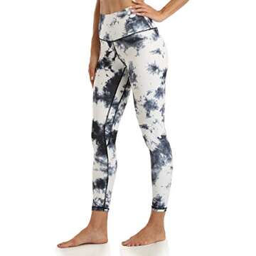 YUNOGA Women's Ultra Soft High Waisted Seamless Leggings Tummy Control Yoga Pants (XS, Black&White)