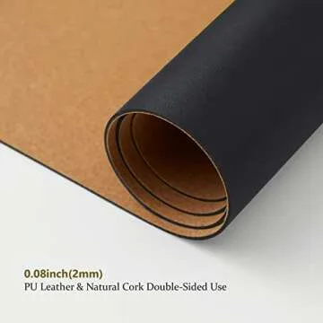 Cork Desk Mat - Dual-Sided Desk Pad for Office and Home - Desk Organization and Accessories - Ideal for Large Mouse Pad and Desk Mats on Top of Desks(Black,31.5"x 15.7")