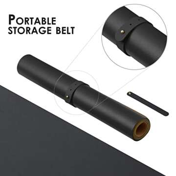 Cork Desk Mat - Dual-Sided Desk Pad for Office and Home - Desk Organization and Accessories - Ideal for Large Mouse Pad and Desk Mats on Top of Desks(Black,31.5"x 15.7")