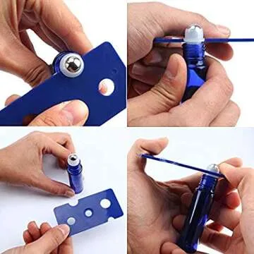 Glass Roller Bottles, 24 Pack 10 ml Cobalt Blue Essential Oil Roller Bottles with Stainless Steel Roller Balls (3 Dropper, 6 Extra Roller Balls, 2 Bottle Opener)