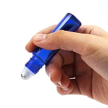 Glass Roller Bottles, 24 Pack 10 ml Cobalt Blue Essential Oil Roller Bottles with Stainless Steel Roller Balls (3 Dropper, 6 Extra Roller Balls, 2 Bottle Opener)