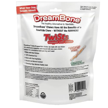 DreamBone Twist Sticks, Wrapped With Real Chicken, Rawhide-Free Chews For Dogs, 50 Count