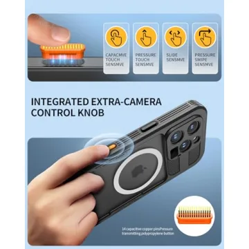 Lanhiem Magnetic for iPhone 16 Pro Max Case, IP68 Waterproof Dustproof Case, [Compatible with Magsafe] [Built-in Screen Protector] Full Body Heavy Duty Rugged Phone Cover 6.9 inch, Black/Clear