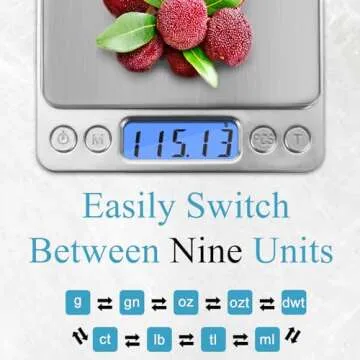 NEXT-SHINE Digital Kitchen Scale with LCD Display - 2000g x 0.1g