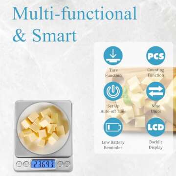 NEXT-SHINE Digital Kitchen Scale with LCD Display - 2000g x 0.1g