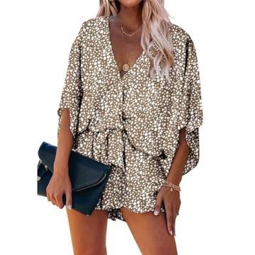 PRETTYGARDEN Women’s Floral Print Casual Jumpsuit - Chic & Comfortable Design with Pockets