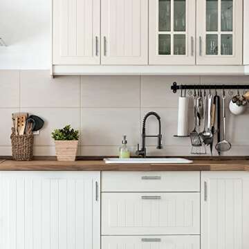 Ravinte 24 Pack | 6" Cabinet Pulls Brushed Nickel Stainless Steel Kitchen Cupboard Drawer Pulls Cabinet Handles 6 Inch Length，3-1/2 Inch Hole Center with Mounting