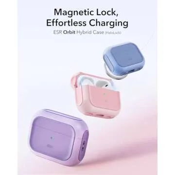 ESR for AirPods Pro 2nd Generation Case (HaloLock), Compatible with Airpods Pro Case 2nd/1st Gen (2023/2022/2019), Compatible with MagSafe, Full Drop Protection Cover with Lanyard, Purple