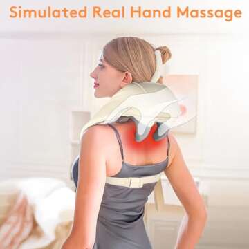 CLMTAS Neck Massager with Heat - Shiatsu Neck and Back Pain Relief