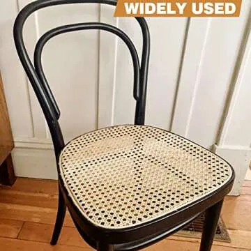 24" Width x 3.3 Feet Cane Rattan Webbing Roll for Caning Projects, Cane Webbing Sheet, Natural Pre-Woven Open Mesh Cane for Furniture Chair Cabinet Ceiling Bed Door