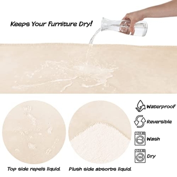 PETMAKER Waterproof Pet Blanket - Reversible Sherpa Fleece Throw