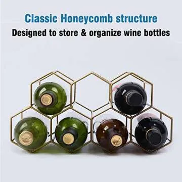 Urban Deco Brass Wine Rack - Stylish 9 Bottle Storage