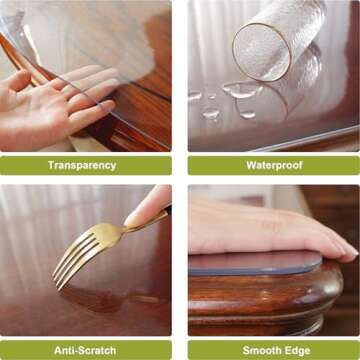 OstepDecor Clear Desk Protector 2mm Thick, 12 x 48 Inch Clear Desk Mat, Plastic Desk Cover Protector, Writing Desk Pads on Top of Desks, Waterproof PVC Table Protector Pad, Anti-Static, Round Edge