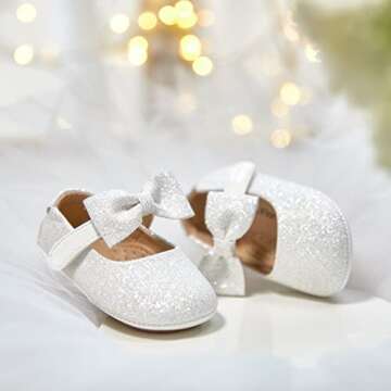 Felix & Flora Soft Sole Leather Baby Shoes - Infant Baby Walking Shoes Moccasinss Rubber Sole Crib Shoes(Light White,9-12 Months Infant)