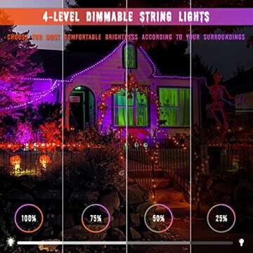 JMEXSUSS Orange and Purple Solar Halloween Lights, 2 Pack 100 Led Color Changing Christmas Lights Outdoor, 33ft 8 Modes Solar String Lights Waterproof for Halloween, Christmas, Tree Decor