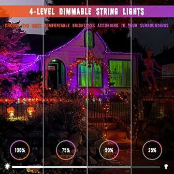 JMEXSUSS Orange and Purple Solar Halloween Lights, 2 Pack 100 Led Color Changing Christmas Lights Outdoor, 33ft 8 Modes Solar String Lights Waterproof for Halloween, Christmas, Tree Decor