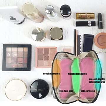 S-SNAIL-OO Upgrade Large-capacity Travel Cosmetic Bag, Women Pu Leather Waterproof Portable Cosmetic Bag with Handle, Storage Bag for Place Skin Care Products, Jewelry, Sundries. (White)