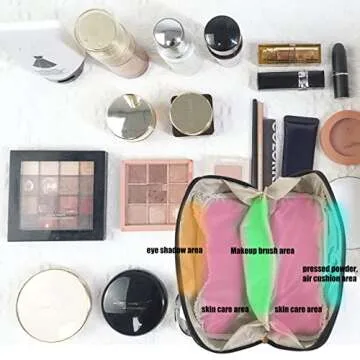 S-SNAIL-OO Upgrade Large-capacity Travel Cosmetic Bag, Women Pu Leather Waterproof Portable Cosmetic Bag with Handle, Storage Bag for Place Skin Care Products, Jewelry, Sundries. (White)