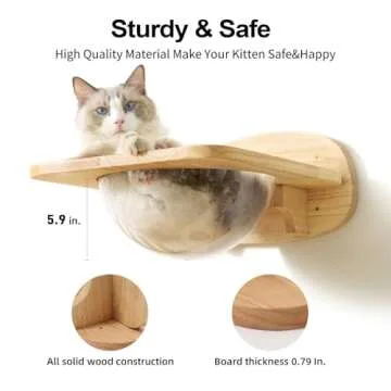 FUKUMARU Cat Wall Furniture Set with Transparent Capsule