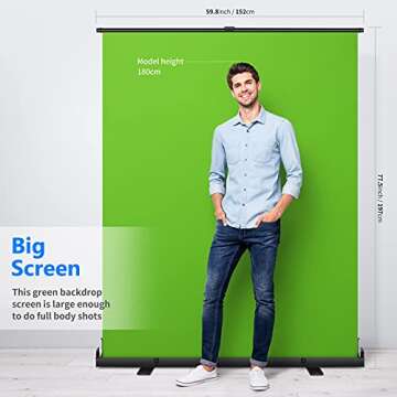 Neewer Portable Green Screen 5x6 ft with Auto-Locking Frame
