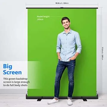 Neewer Portable Green Screen 5x6 ft with Auto-Locking Frame