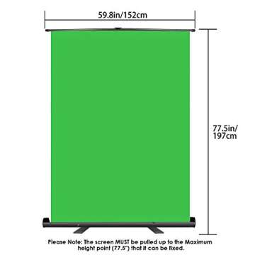 Neewer Portable Green Screen 5x6 ft with Auto-Locking Frame
