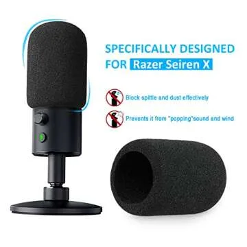 Razer Seiren X Boom Arm with Pop Filter - Mic Stand with Foam Cover Windscreen for Razer Seiren X Streaming Microphone by YOUSHARES