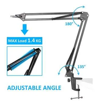 Razer Seiren X Boom Arm with Pop Filter - Mic Stand with Foam Cover Windscreen for Razer Seiren X Streaming Microphone by YOUSHARES