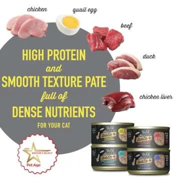 Tiki Cat After Dark Pate+, Variety Pack, with High Moisture Broth for Optimal Hydration, Wet Canned Cat Food, 2.8 oz. Cans (Pack of 12)