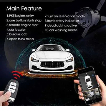 PKE Remote Starter Kits Universal Car Remote Engine Start for Car One Key Push Engine Start Keyless Entry for Car Remote Key or App Control Gifts for Man