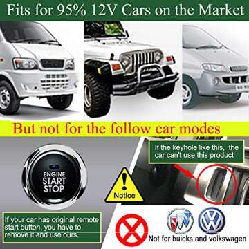 PKE Remote Starter Kits Universal Car Remote Engine Start for Car One Key Push Engine Start Keyless Entry for Car Remote Key or App Control Gifts for Man