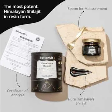 Better Alt Pure Himalayan Shilajit Resin Pack of 2 High Potency Gold Grade 150 Servings for Energy Boost & Immune Support, 85+ Trace Minerals, 75%+ Fulvic Acid, with Lab Test Report,400 mg