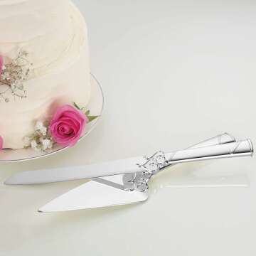 Lenox True Love Cake Knife & Server Set - Metallic