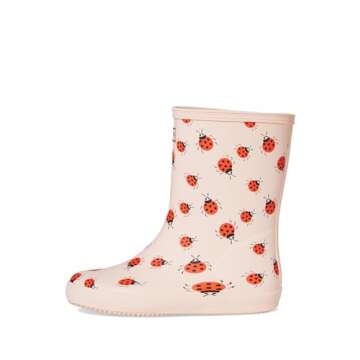 Hunter First Classic Boots (Toddler/Little Kid) Rain, Medium Pink Lady Bug Multi, 9 US Unisex