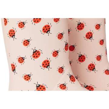 Hunter First Classic Boots (Toddler/Little Kid) Rain, Medium Pink Lady Bug Multi, 9 US Unisex