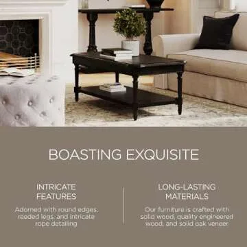 Maven Lane Pullman Wooden Coffee Table with Rustic Finish