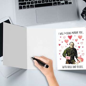OJsensai Funny Birthday Card, Scary Movie Gift for Wife Girlfriend, Killer Valentines Card for Her
