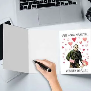 OJsensai Funny Birthday Card, Scary Movie Gift for Wife Girlfriend, Killer Valentines Card for Her