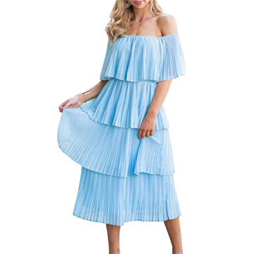 ETCYY Women’s Off The Shoulder Ruffles Maxi Dress - Perfect for Summer Weddings and Parties